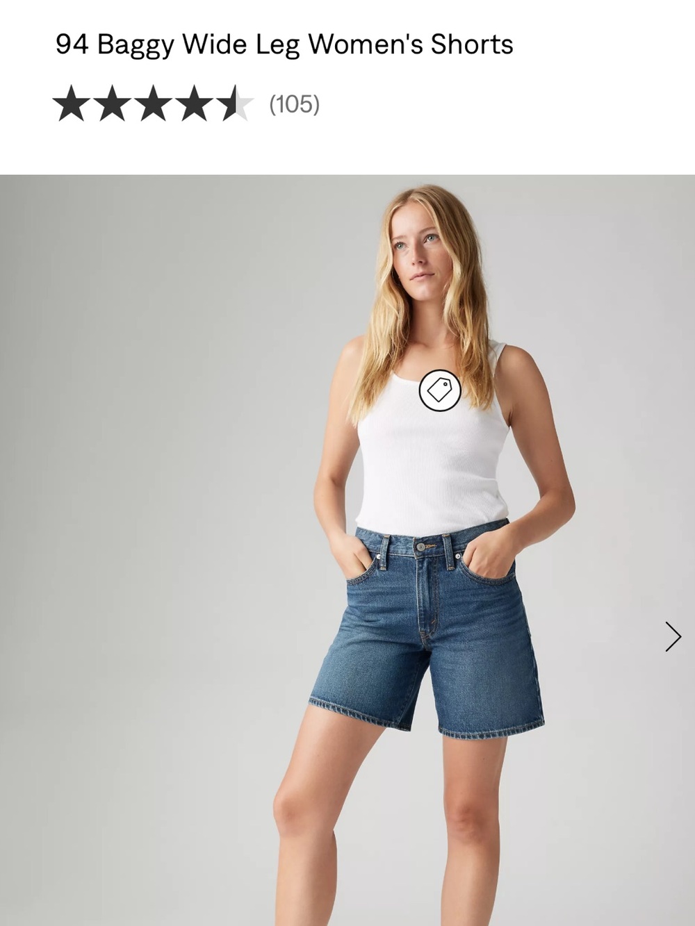 ‘94  baggy shorts Levi's Women's Dark Blue Baggy Denim Shorts
